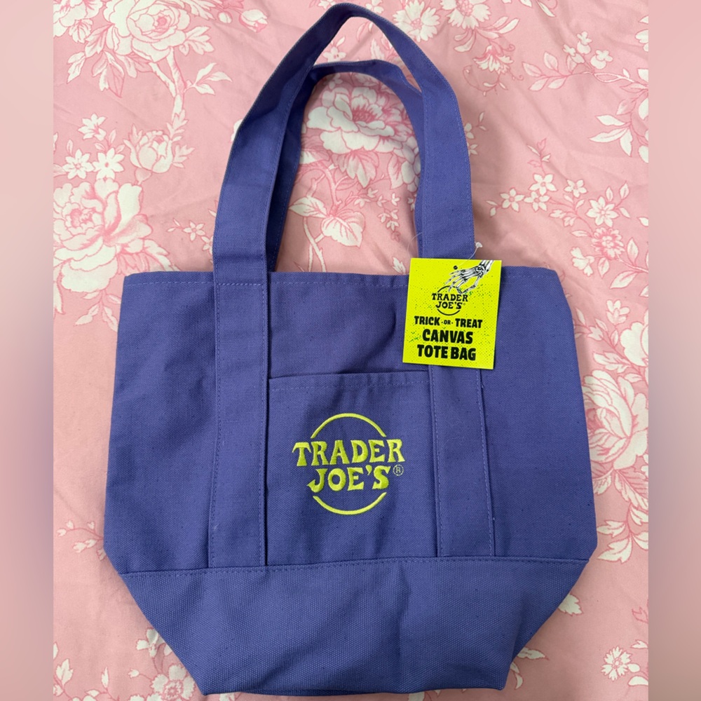 Trader Joe's Purple Canvas Tote Bag
